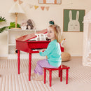 30-Key Wood Toy Kids Grand Piano with Bench and Music Rack