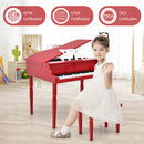 30-Key Wood Toy Kids Grand Piano with Bench and Music Rack
