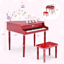 30-Key Wood Toy Kids Grand Piano with Bench and Music Rack
