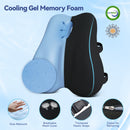KingPavonini Lumbar Support Pillow for Office Chair, Cooling Memory Foam with Dual Extension Straps