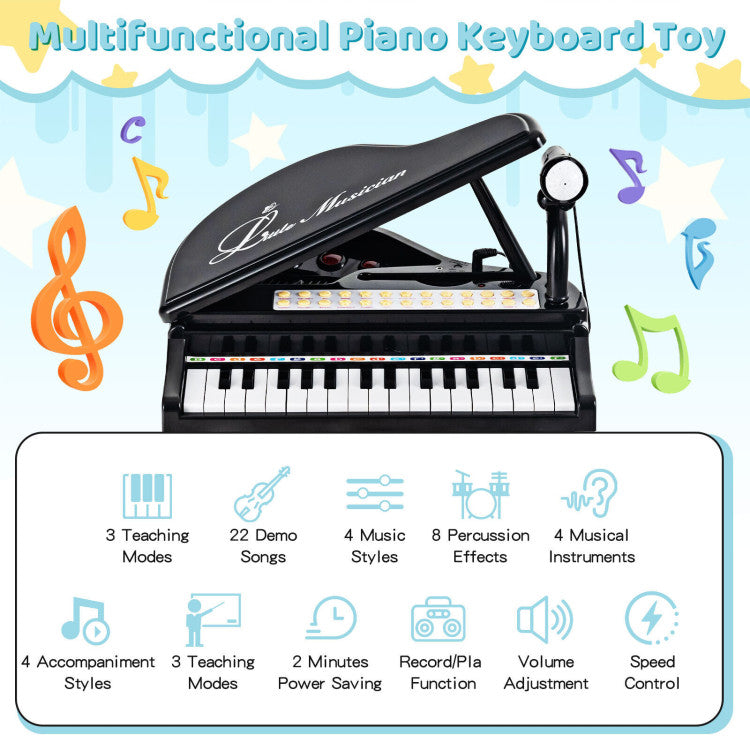 31 Keys Kids Piano Keyboard with Stool and Piano Lid