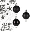 24Pcs Christmas Tree Balls Ornaments Tree 30mm/1.18" Hanging Ball for Christmas