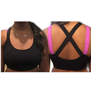 Sports Bra Top for Fitness Women Push Up Cross Straps Padded Underwear Crop Tops