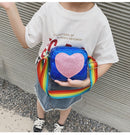 Fashion Heart Girls Small Shoulder Bags Kids Coin Purse Lovely Children's Messenger Bag,Silver