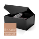 PKGSMART Gift Box, Black Gift Box with Magnetic Lid for Valentine's Day, 9x6.5x3.8 inches