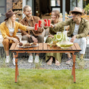 Folding Lightweight Aluminum Camping Table with Wood Grain