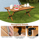 Folding Lightweight Aluminum Camping Table with Wood Grain