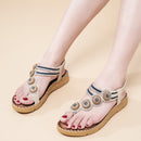 Atoshopce Womens Flat Sandals Summer Bohemian Beaded Flats Shoes Comfortable Sandal