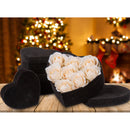 4 PCS Heart Shaped Gift Boxes with Lids Black Velvet Nesting Gifts Box for Presents