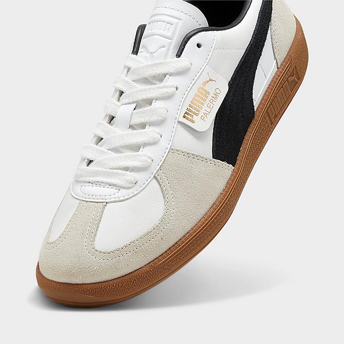 Puma Men's Palermo Leather Low Casual Shoes in White/Grey/ White