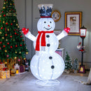 6 Feet Lighted Snowman with Top Hat and Red Scarf
