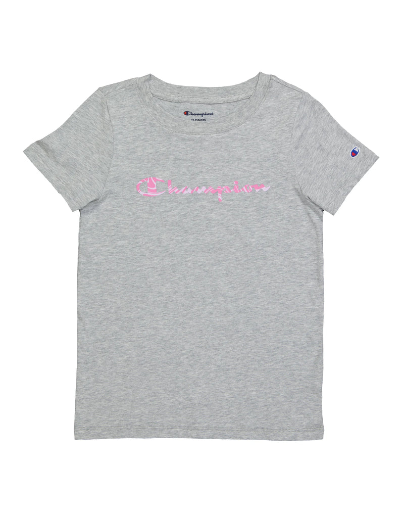 Big Girls' Crew T-Shirt, Marble Script