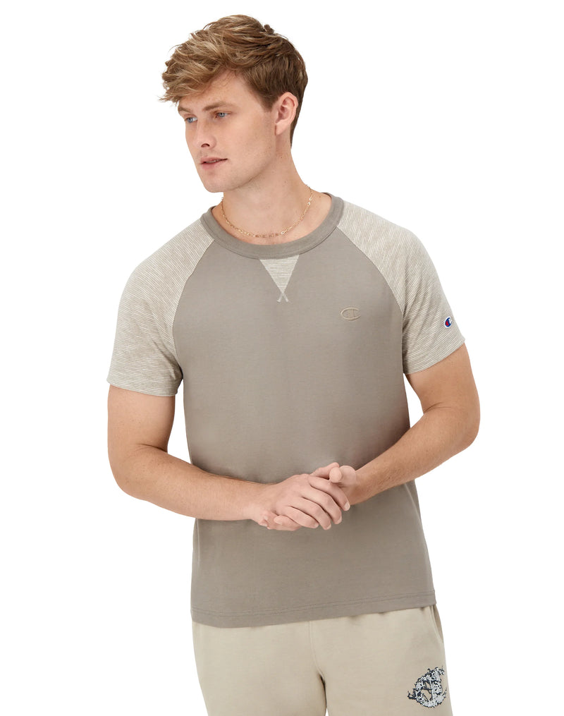 Raglan Sleeve T-Shirt, Striped, C Logo