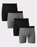 Hanes Ultimate Big Men's Cotton Boxer Briefs Underwear Pack, Black/Grey, 4-Pack (Big & Tall Sizes)