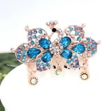 Meidiya 4Pcs/Set Crystal Rhinestones Hair Barrettes Flower Butterfly French Clip Vintage