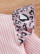 Suanret Valentine's Day Newborn Infant 2Pcs Baby Girls Clothes Leopard 6-9 Months