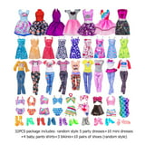 32 PCS Doll Clothes and Accessories Including 5 Party Dresses (No Doll)