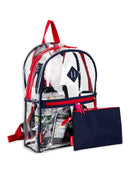 Eastsport Clear Backpack with Pencil Case, Blue/Red