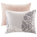 Home Essence Spring 7-Piece Coral Down Alternative Bedding with Floral Medallion Print Queen Comforter Set
