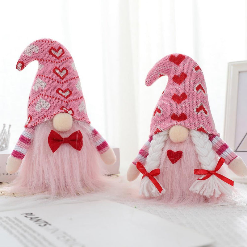 2PCS Valentines Day Gnome Plush Elf Decorations Valentine's Present