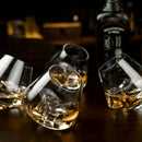 Old Fashioned Whiskey Tumblers, MyGift Set of 4 Tilted Crystal Scotch & Bourbon Glasses in Gift Box