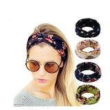 4-Pack Women's Floral Elastic Turban Headbands – Stylish Head Wraps for Fashionable