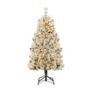 4.5 Feet Pre-Lit Flocked Christmas Tree