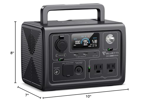 BLUETTI EB3A Portable Power Station, 268Wh LiFePO4 Power Station Battery Backup w/ 2 600W (1200W Surge) AC Outlets, Recharge from 0-80% in 30 Min, Solar Generator for Outdoor Camping