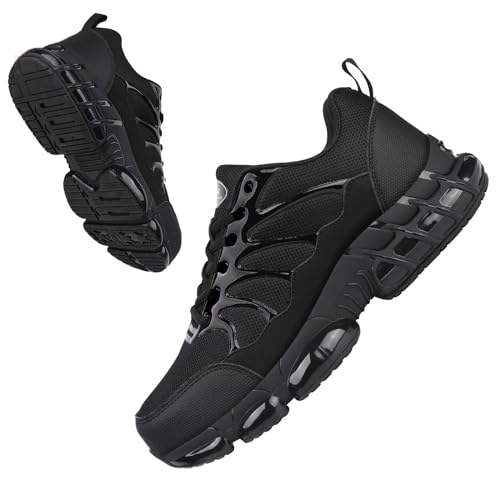 LIANGGO Steel Toe Sneakers for Men Women Safety Composite Toe Shoes Lightweight Work Shoes Indestructible Air Cushion Zapatos de seguridad para Hombres 43 Black