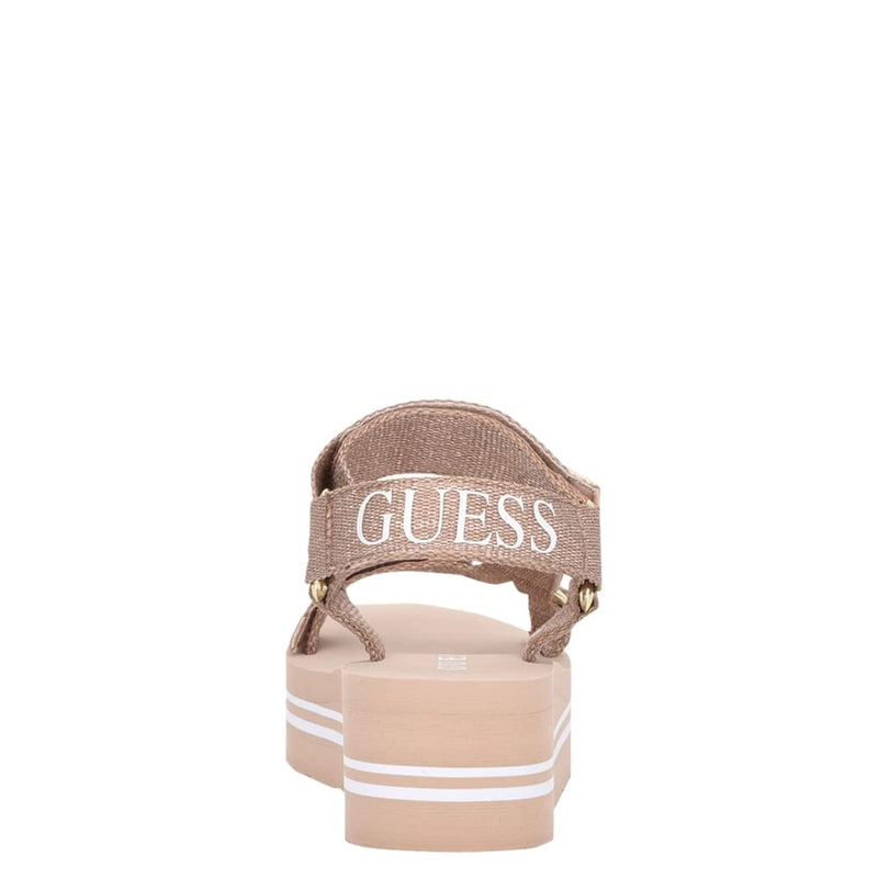 Guess Women's AVIN Wedge Sandal, Rose Gold, 8