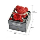 Gstewii Jewelry Box Preserved Rose Flower Bear Jewelry Box Organizer