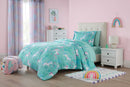Your Zone 5 Piece Teal Unicorn Grove Polyester Bedding Set for Girls, Twin