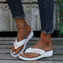 LoyisViDion Womens Slippers Deals Plus Size Clearance Ladies Arch-support Sandals Wedges Orthopedic Slippers White