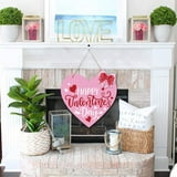 Augper Wood-printed Valentines Day Home Decorations  Wooden Heart Hanging Wall