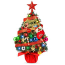 Melliful 24" Pre-Li Tabletop Mini Christmas Tree Set with LED Light and Star Wooden Base