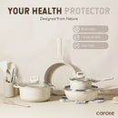 Carote Nonstick Pots and Pans Set, 15 Pcs Induction Kitchen Cookware Sets (Beige Granite)