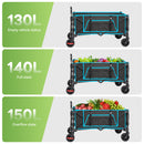 Gathered Collapsible Mini Camping Wagon, Vecukty Portable Foldable Minivan, Utility Grocery Wagon with 150lbs, for Shopping,Sports,Fishing,Beach,Garden,Black