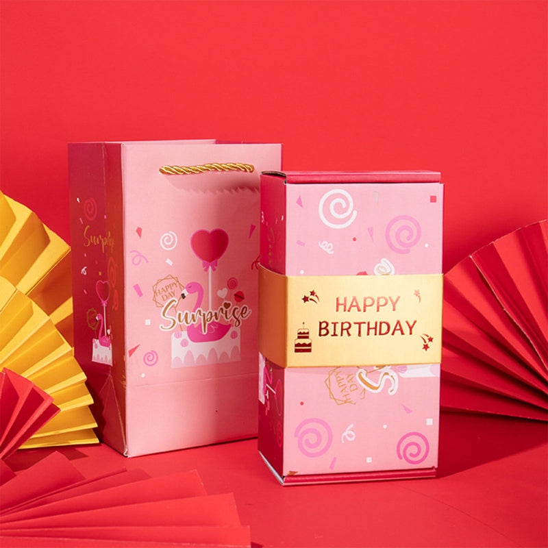 Happy Birthday Surprising Boxes Bouncing Red Envelope Gift Boxes for Family Friend Neighbor Gift