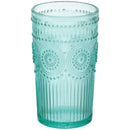 The Pioneer Woman Adeline 16-Ounce Teal Emboss Glass Tumblers, Set of 4