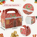 SAYFUT Christmas Treat Boxes, 24 Pieces Xmas Cardboard Present Candy Cookie Boxes
