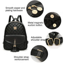 Jollebone Mini Backpack 3Pcs Fashion PU leather Backpack Purse for Women (Beige)