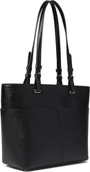 MICHAEL Michael Kors Womens Bedford Medium Top Zip Pocket Tote 30F2GBFT2L-001 (Black/Leather)