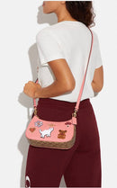 Coach Women's Teri Shoulder Bag (Pebble Leather - Creature Patches - Candy Pink Multi)