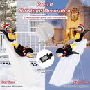 4 Feet Christmas Penguin Ice Skating Decor with Snowy Slide
