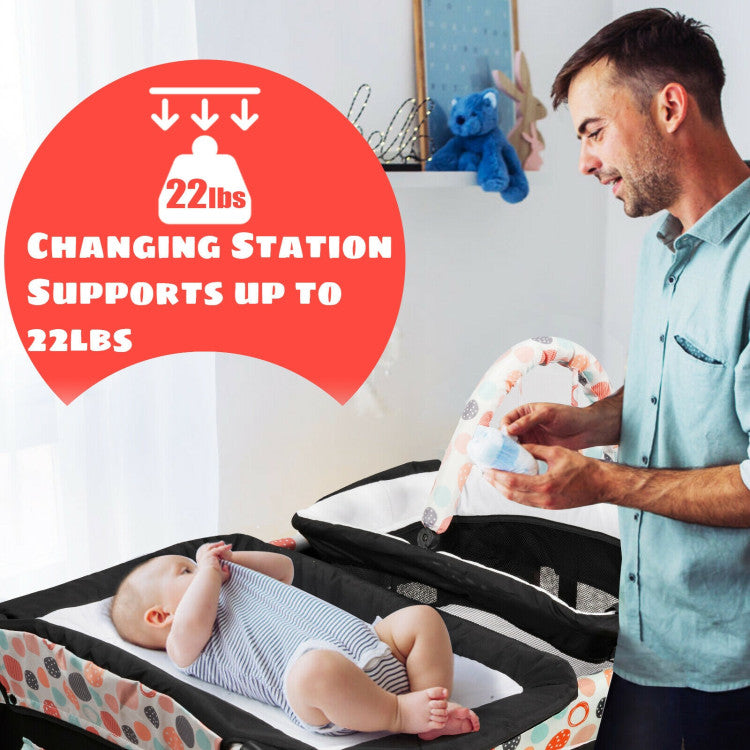 4-in-1 Convertible Portable Baby Playard with Changing Station