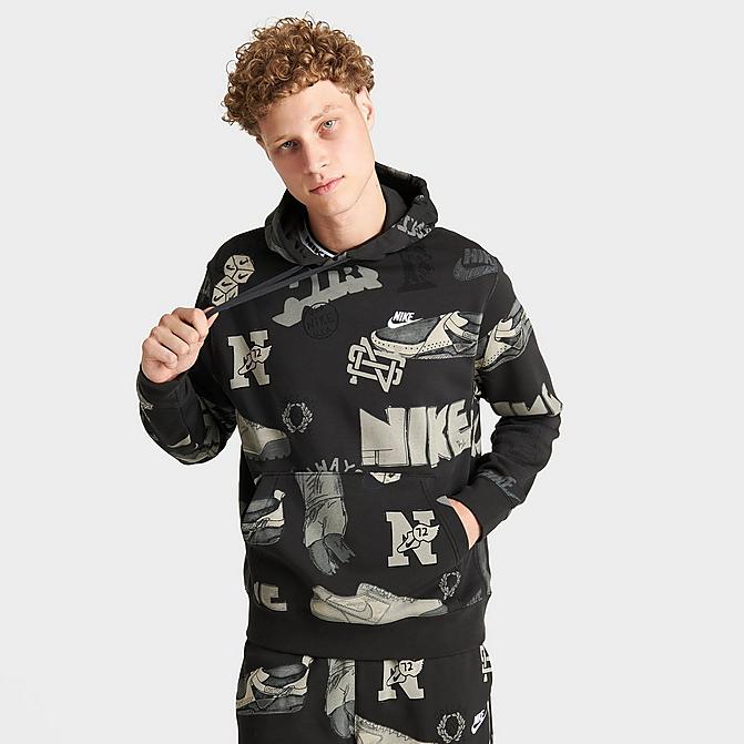 MEN'S NIKE SPORTSWEAR CLUB FLEECE ALLOVER PRINTED PULLOVER HOODIE