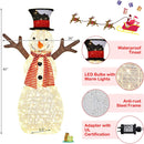 Indoor/Outdoor Christmas Lighted Snowman Decorations with Pre-Lit 80 Lights