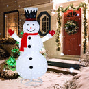 6 Feet Lighted Snowman with Top Hat and Red Scarf