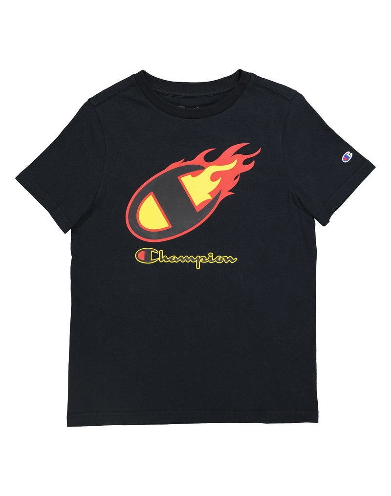Big Kids’ Short-Sleeve T-Shirt, Flaming C Logo