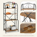 4-Tier Industrial Kitchen Baker's Rack with Open Shelves and X-Bar